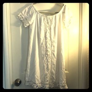 White dress with lace